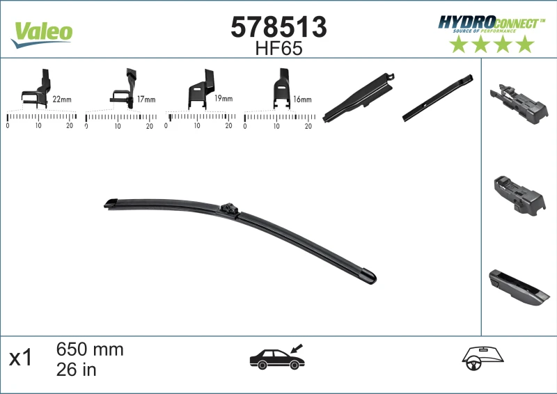 Valytuvas Valeo HydroConnect HF65, 650 mm