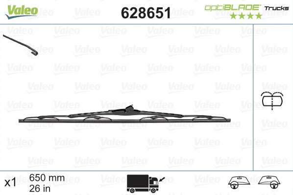 Valytuvas Valeo Optiblade Trucks, 650 mm