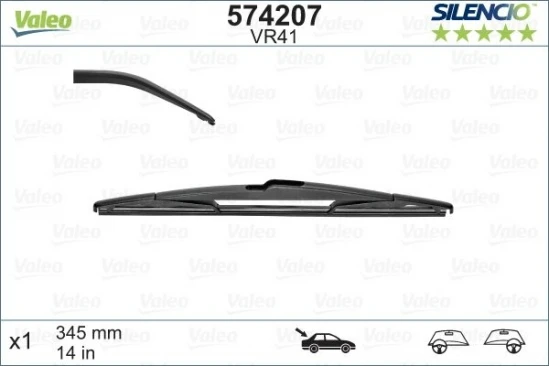 Galinis valytuvas Valeo Silencio Rear VR41, 345 mm