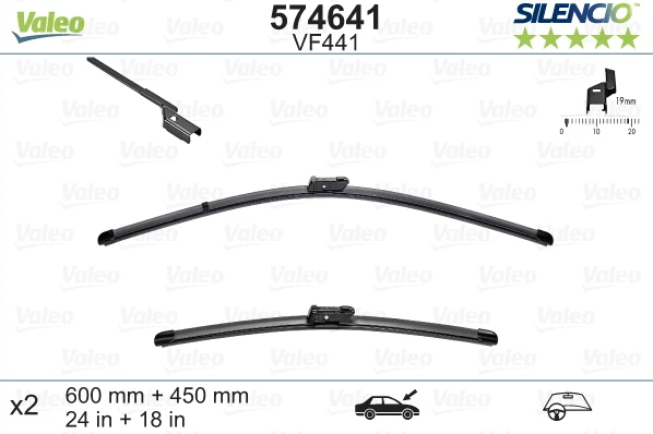 Valytuvų komplektas Valeo Silencio X.TRM OE VF441, 600/450 mm