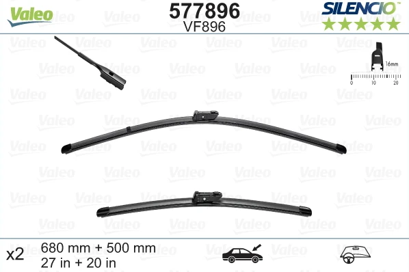 Valytuvai Valeo Silencio Xtrm 680/500mm