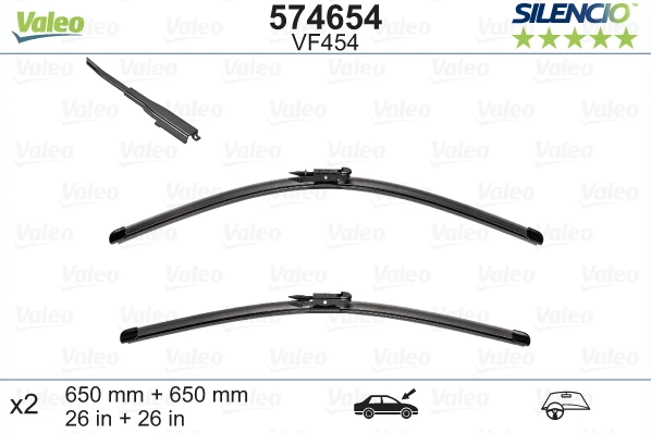 Valytuvų komplektas Valeo Silencio X.TRM OE VF454, 650/650 mm