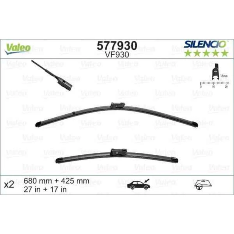 Valytuvai Valeo Silencio 680/425mm