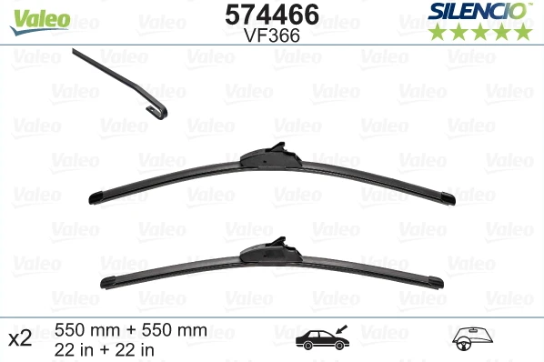 Valytuvai Valeo Silencio Xtrm 550/550mm