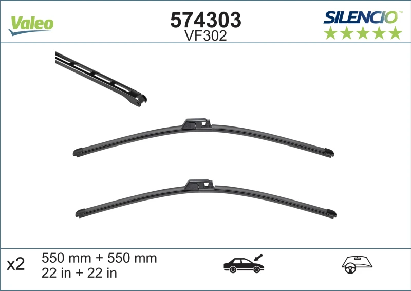 Valytuvai Valeo Silencio Xtrm 550/550mm