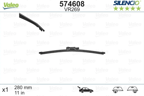 Galinis valytuvas Valeo Silencio Rear VR269, 280 mm