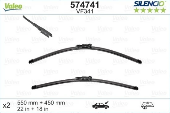 Valytuvai Valeo Silencio Xtrm 550/450mm