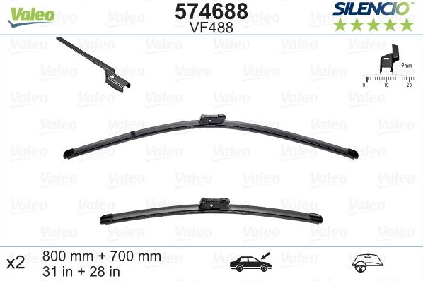 Valytuvai Valeo Silencio Xtrm 800/700mm