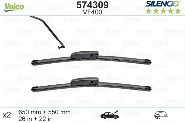 Valytuvai Valeo Silencio Xtrm 650/550mm