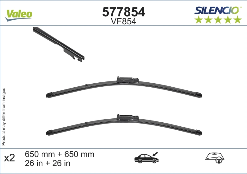 Valytuvai Valeo Silencio 650/650mm