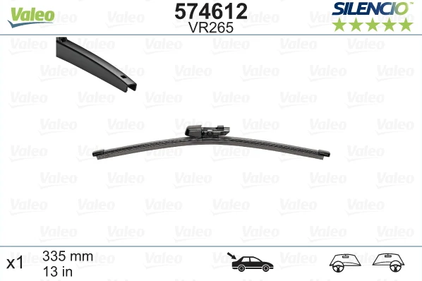 Galinis valytuvas Valeo Silencio Rear VR265, 335 mm