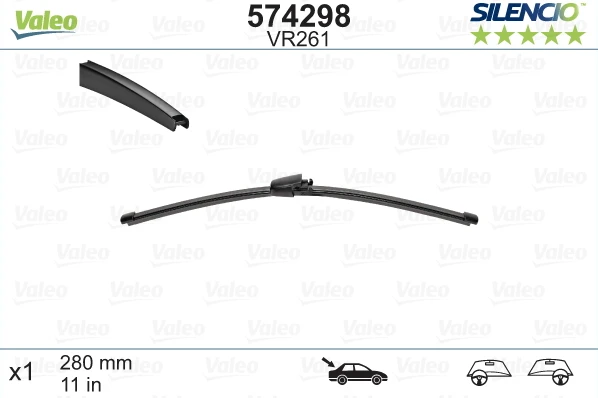 Galinis valytuvas Valeo Silencio Rear VR261, 280 mm