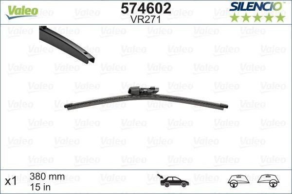 Galinis valytuvas Valeo Silencio Rear VR271, 380 mm