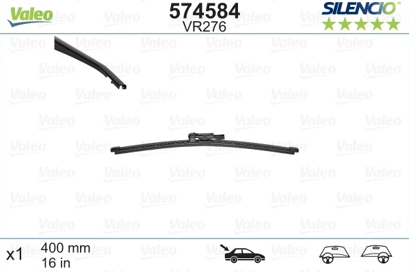 Galinis valytuvas Valeo Silencio Rear VR276, 400 mm
