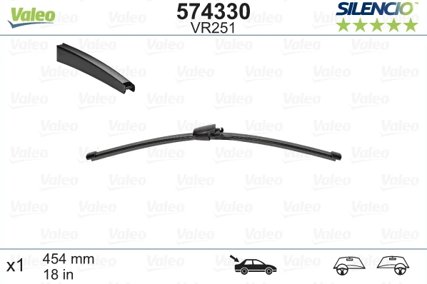 Galinis valytuvas Valeo Silencio X.TRM OE VR251, 454 mm