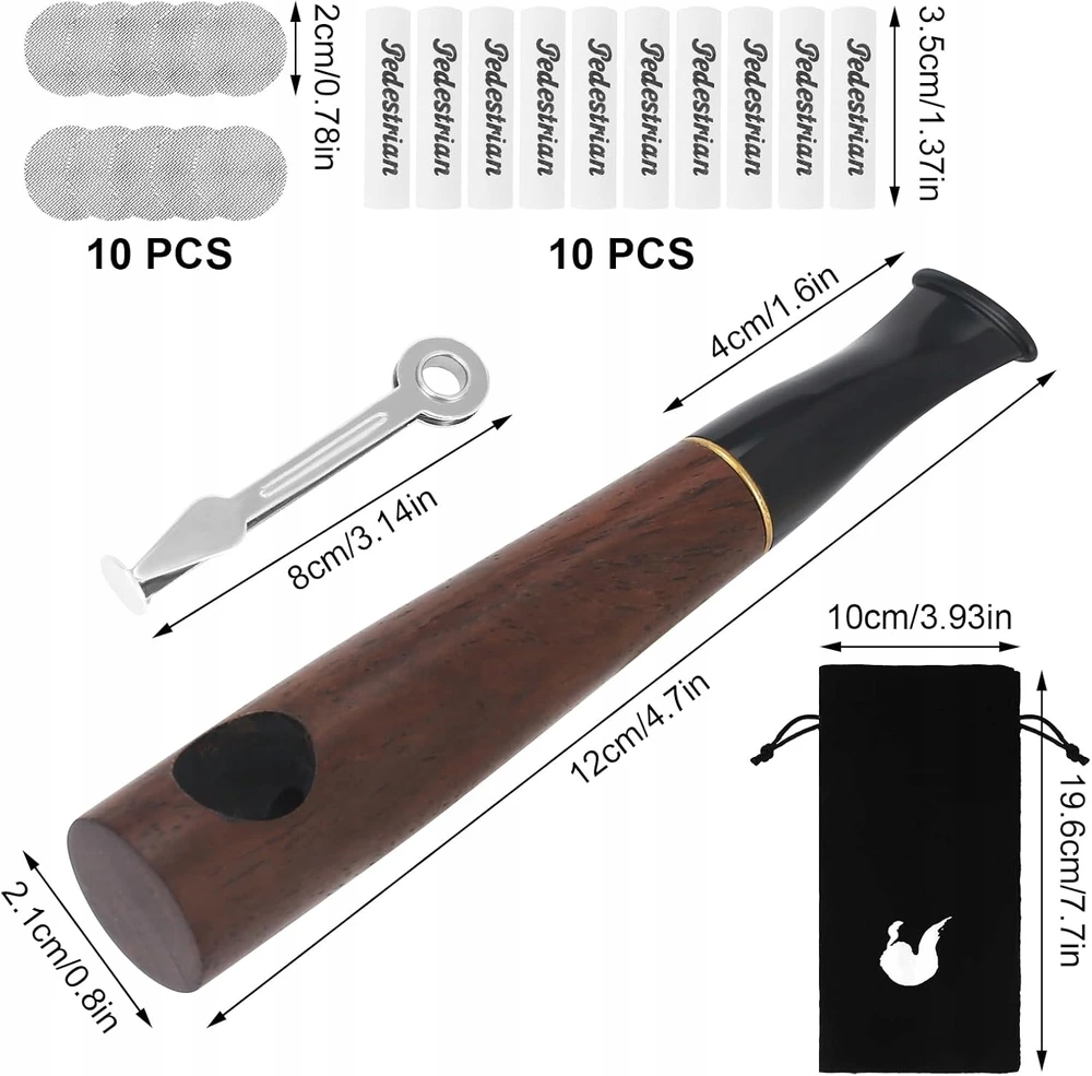 VAMZDŽIŲ RINKINYS MEDINIS ANGLIES FILTRAS 10X8MM ŠILPULIS RŪKIMO PRIEDAI