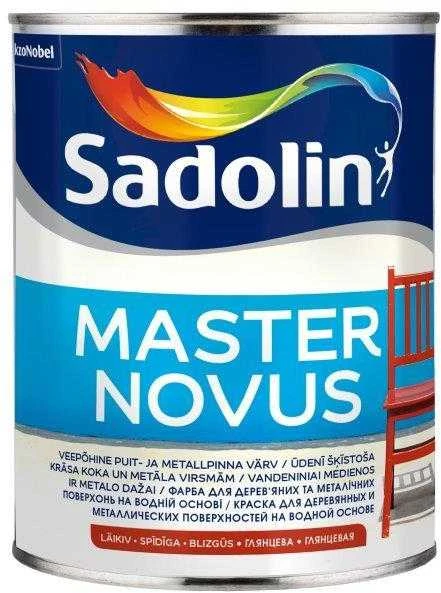 Vandeniniai alkidiniai dažai SADOLIN MASTER NOVUS 15, pusiau matiniai, baltos sp., 1 l