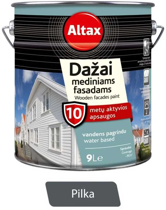 Medinių fasadų dažai ALTAX pilka 9 L