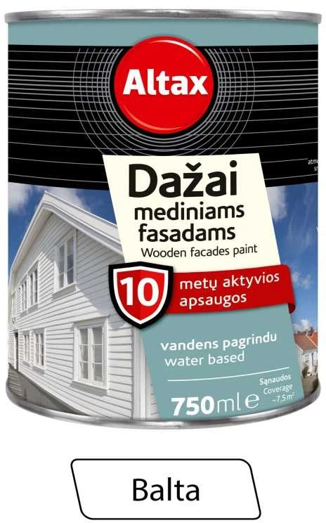 Medinių fasadų dažai ALTAX balta 750 ml.