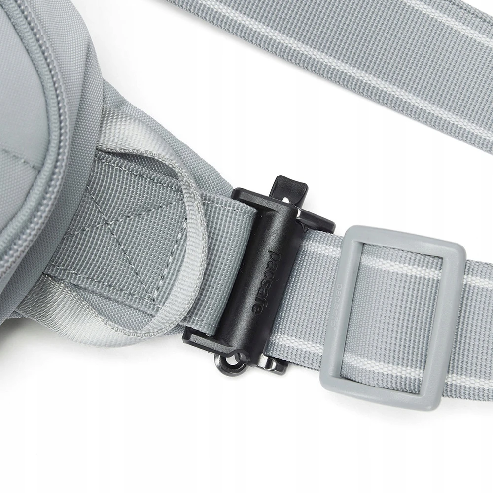 Vandeniui atspari nuo vagysčių apsaugota juosmens (sling) rankinė Pacsafe Metrosafe X Urban Sling, pilka, 5 l