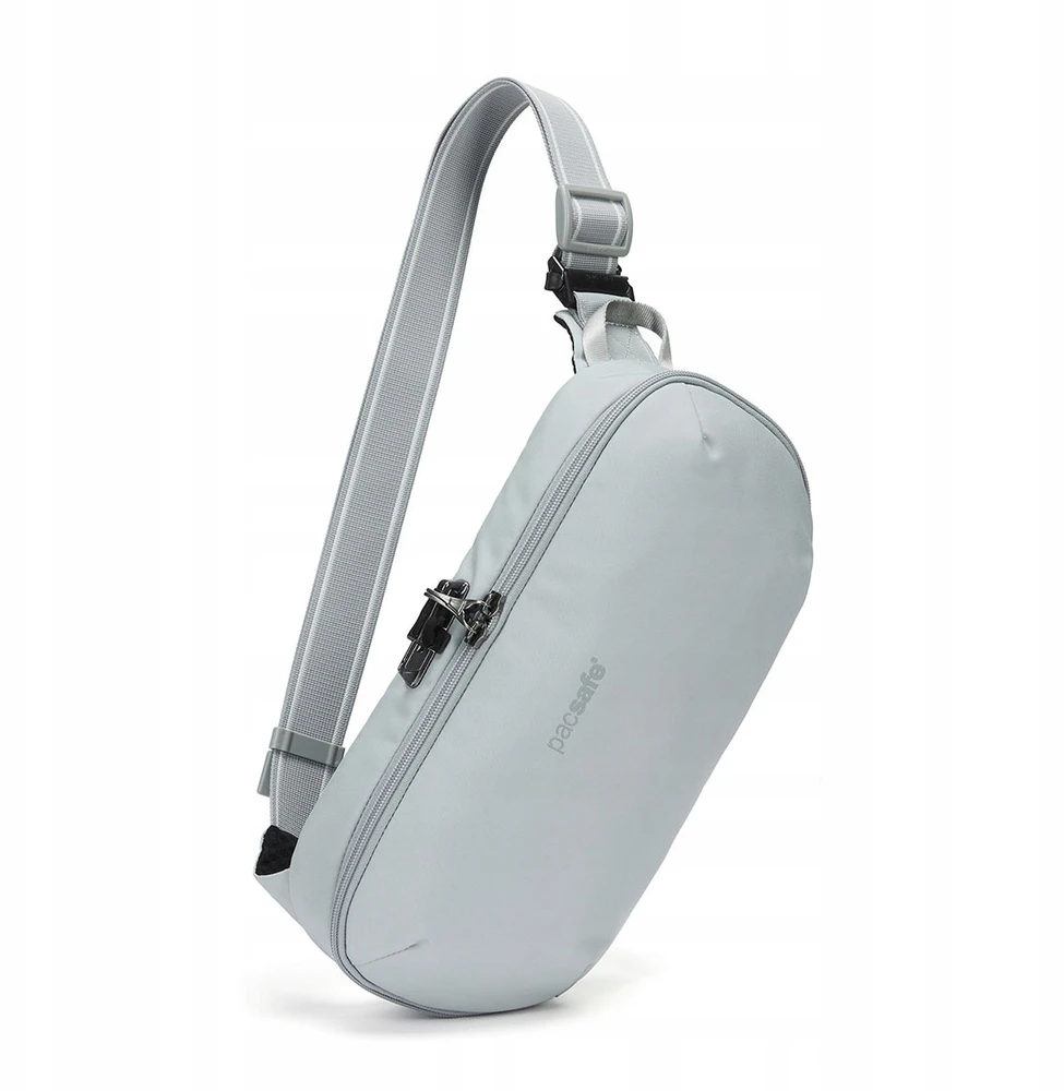 Vandeniui atspari nuo vagysčių apsaugota juosmens (sling) rankinė Pacsafe Metrosafe X Urban Sling, pilka, 5 l