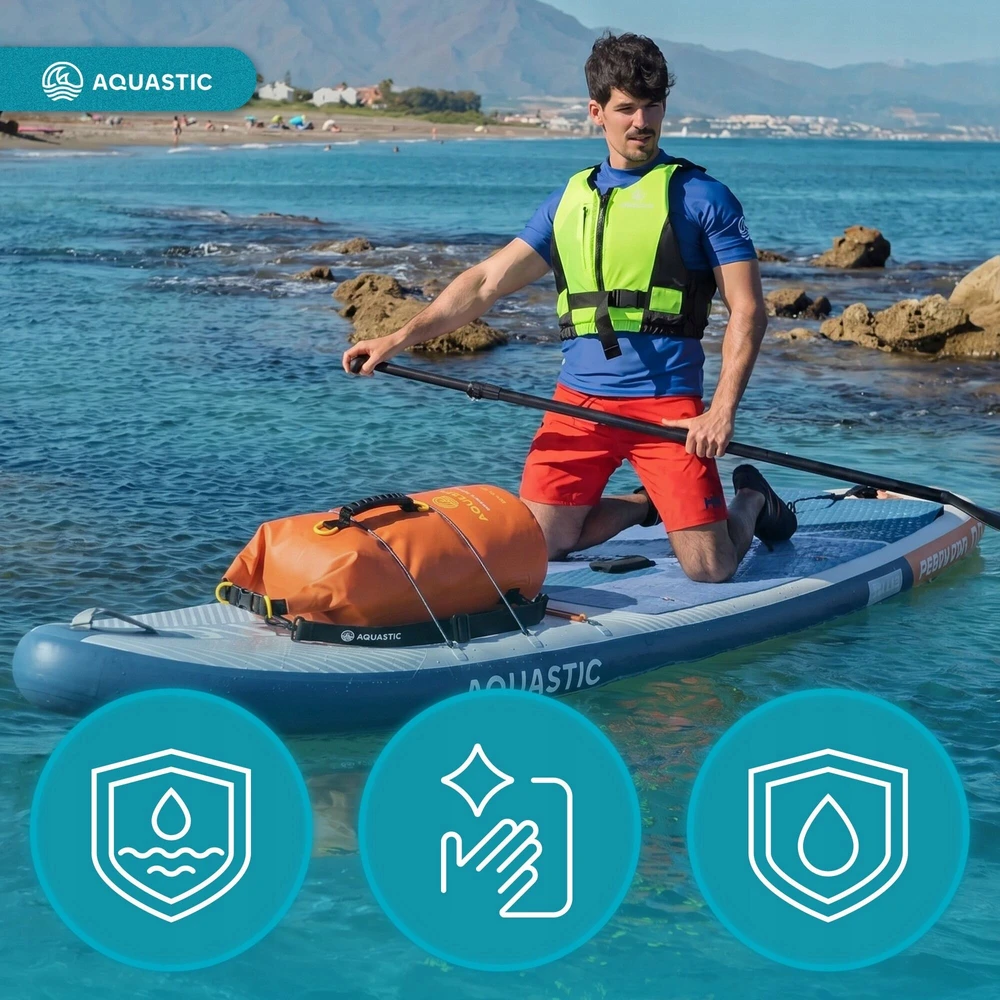 Vandeniui atsparus AQUASTIC Dry Bag 30l PVC oranžinis Valcuotas užsegimas
