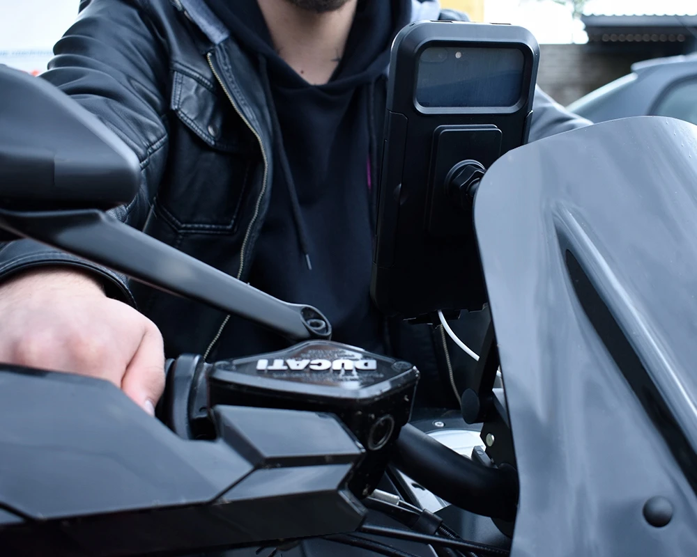 Vandeniui atsparus telefono laikiklis dviračiui, motociklui, keturračiams