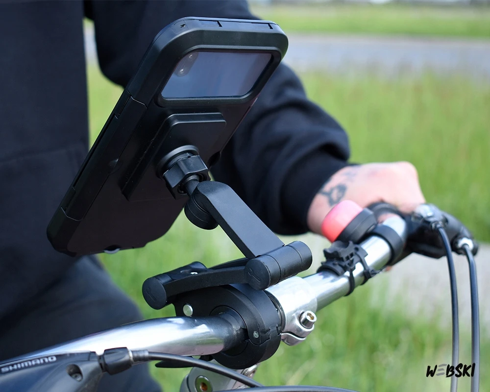 Vandeniui atsparus telefono laikiklis dviračiui, motociklui, keturračiams