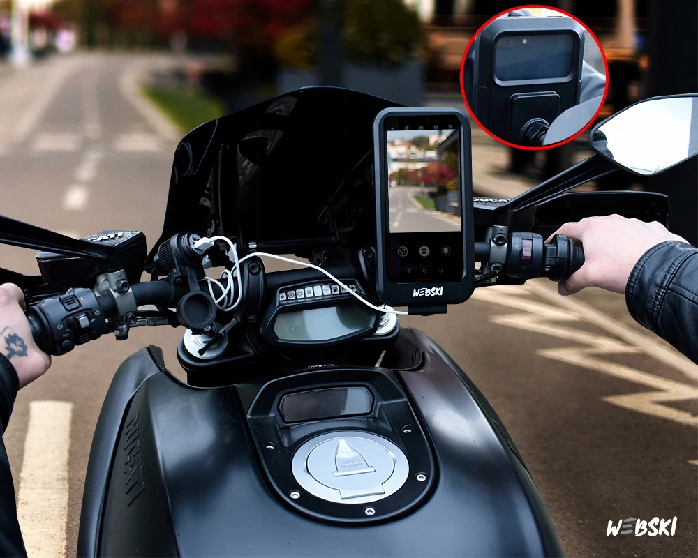 Vandeniui atsparus telefono laikiklis dviračiui, motociklui, keturračiams