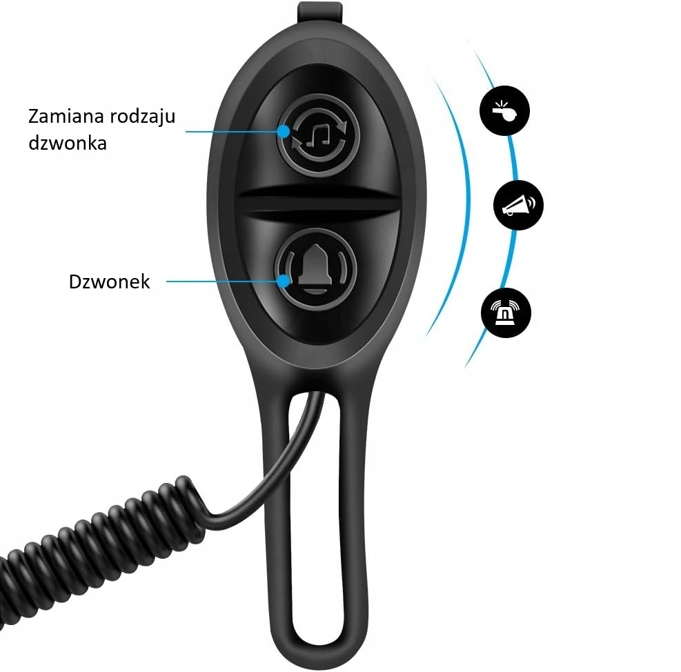 Vandeniui atsparus USB dviračių skambutis Twooc, juodas