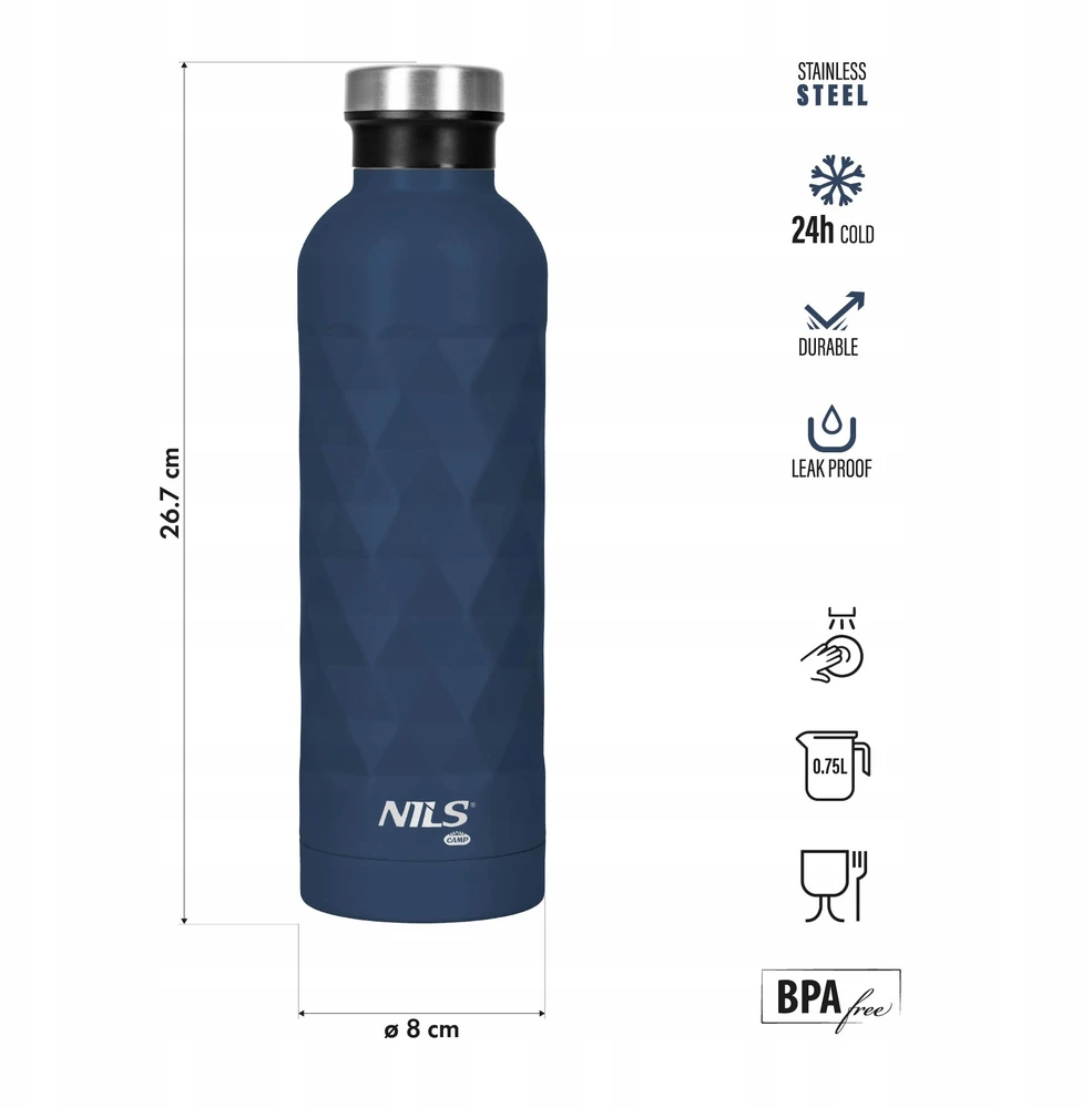 Nils Extreme Vandens butelis Nils Camp NC3805, mėlynas 750 ml