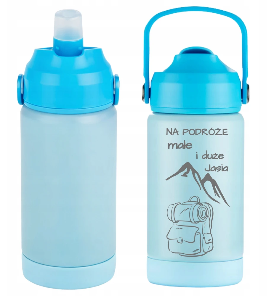 Vandens buteliukas vaikams mokyklai, darželiui, graviruotas pavadinimas, šviesa, BPA Free, 350 ml