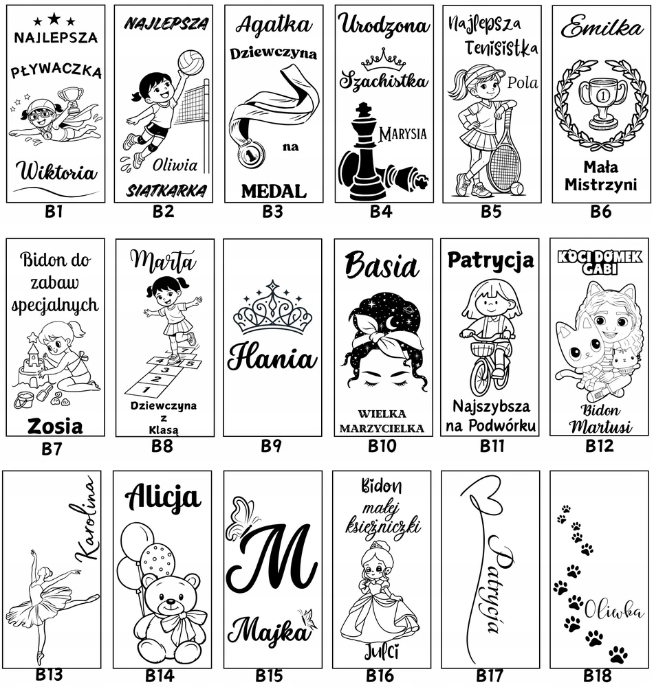 Vandens buteliukas vaikams mokyklai, darželiui, graviruotas pavadinimas, šviesa, BPA Free, 350 ml