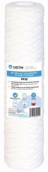 Ustm Vandens filtro kasetė PP-20M, 10'', polipropileno siūlų, 20 mk