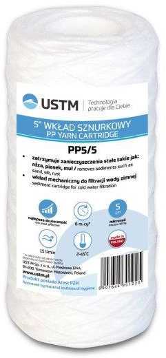 Ustm Vandens filtro kasetė PP-5M/5, 5'', polipropileno siūlų, 5 mk