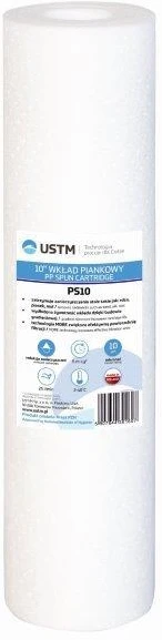 Ustm Vandens filtro kasetė PS-10M, 10'', pūsto polipropileno, 10 mk