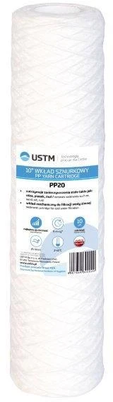 Ustm Vandens filtro kasetė PS-20M, 10'', pūsto polipropileno, 20 mk