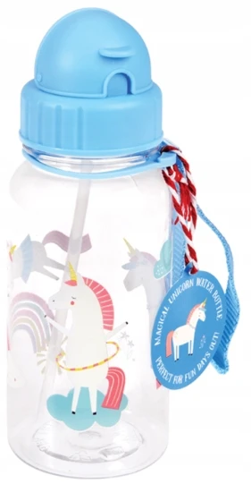 Vandens gertuvė vaikams su šiaudeliu Rex London Magical Unicorn, 500 ml