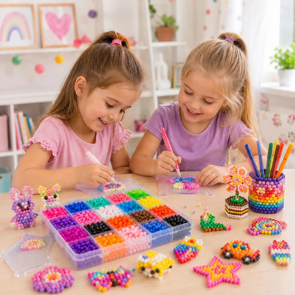VANDENS KRUOLIAI AQUA BEADS MAGIC BEADS 3000el KŪRYBINIŲ RAŠTŲ DOVANŲ RINKINYS
