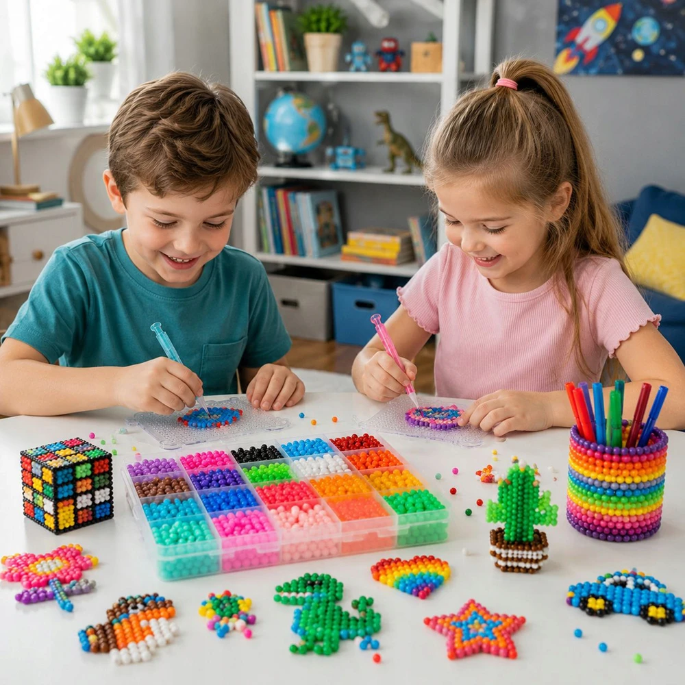 VANDENS KRUOLIAI AQUA BEADS MAGIC BEADS 3000el KŪRYBINIŲ RAŠTŲ DOVANŲ RINKINYS
