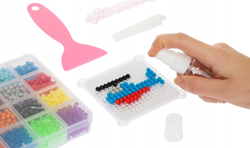 VANDENS KRUOLIAI AQUA BEADS MAGIC BEADS 3000el KŪRYBINIŲ RAŠTŲ DOVANŲ RINKINYS