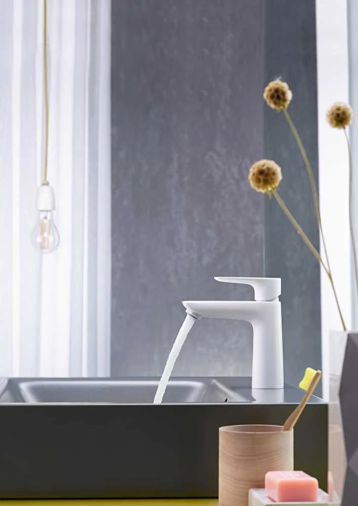 Vandens maišytuvas vonios k. praustuvei Talis E110 Hansgrohe matinis/baltas