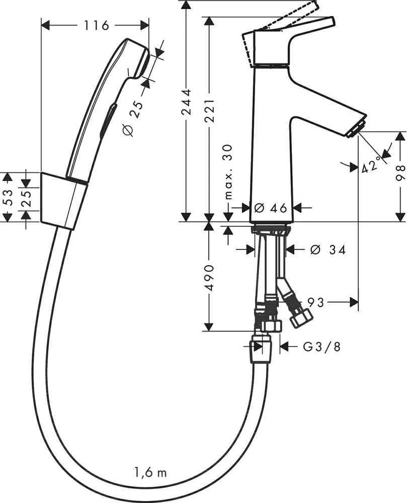 Hansgrohe Talis S bidete maisytuvas