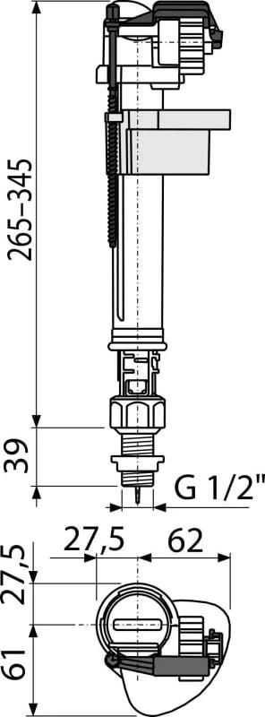 Vožtuvas Nicoll SIL50, 210 mm