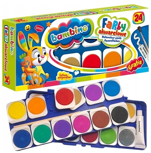 Vandens spalvos 24 vnt. didelės Bambino