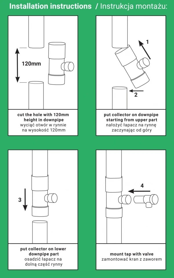 Bradas Vandens surinktuvas + žarna + spaustukas 100 mm RUDAS