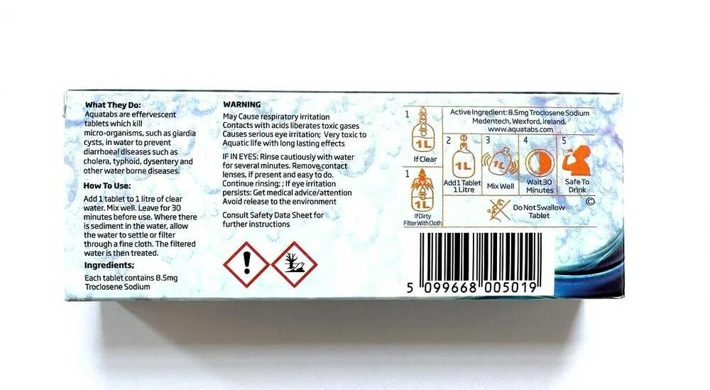 Vandens valymo tabletės Aquatabs 5x10vnt.