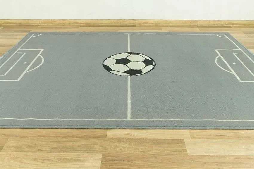 Vanhoutte DYWAN DLA CHŁOPCA MŁODZIEŻOWY SZARE BOISKO PIŁKA NOŻNA LUNA KIDS 100x150 cm