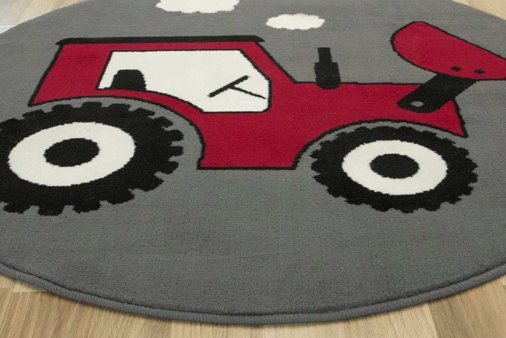 Vanhoutte DYWAN OKRĄGŁY DO POKOJU CHŁOPCA MAŁEGO ROLNIKA TRAKTOR LUNA KIDS śr. 140 cm