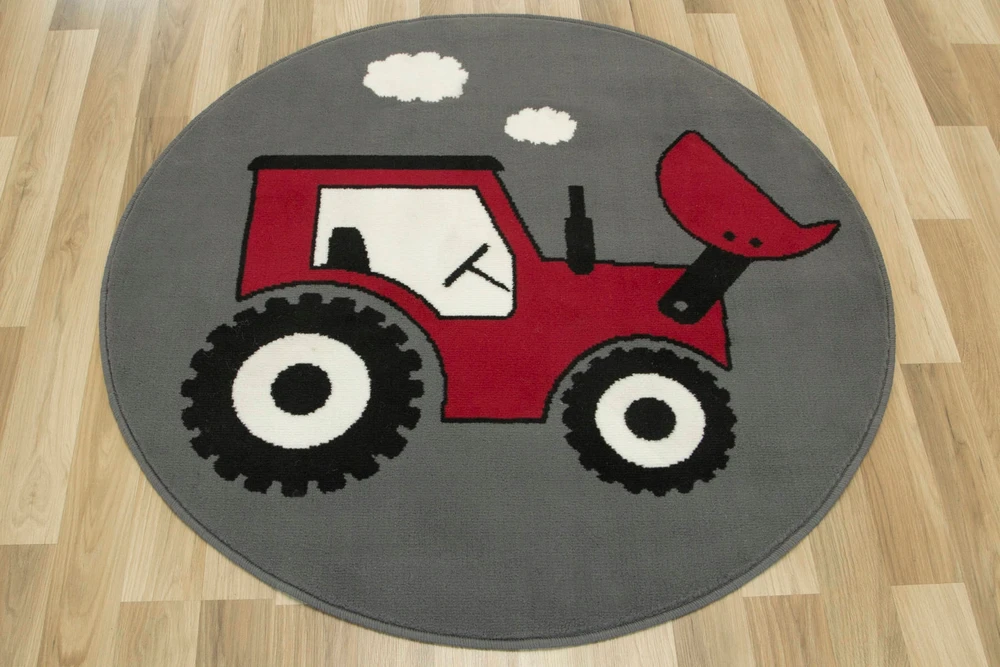 Vanhoutte DYWAN OKRĄGŁY DO POKOJU CHŁOPCA MAŁEGO ROLNIKA TRAKTOR LUNA KIDS śr. 140 cm